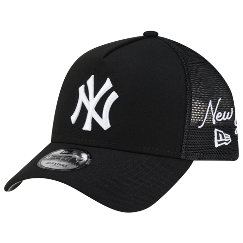 New Era Womens New York Yankees Yankees 940AF Script Trucker Cap - Adult - Black