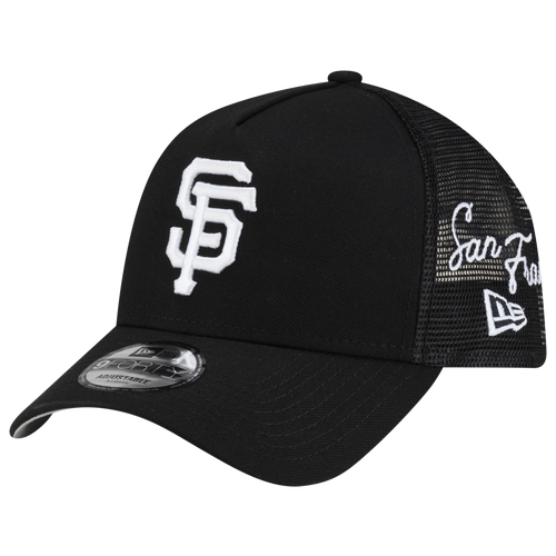 New Era Womens San Francisco Giants Giants 940af Script Trucker Cap In Black