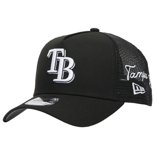 New Era Womens Tampa Bay Rays Rays 940AF Script Trucker Cap - Adult - Black
