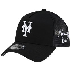 Adult - New Era Mets 940AF Script Trucker Cap - Black