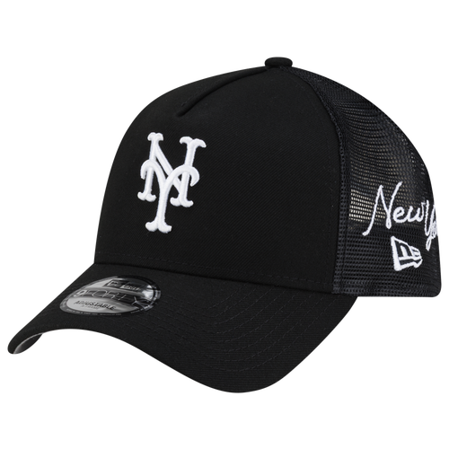 New Era Womens New York Mets Mets 940af Script Trucker Cap In Black
