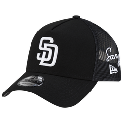 Adult - New Era Padres 940AF Script Trucker Cap - Black