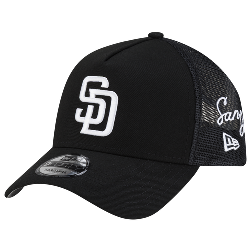 New Era Womens San Diego Padres Padres 940af Script Trucker Cap In Black