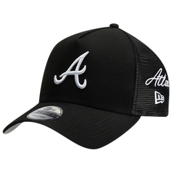 Adult - New Era Braves 940AF Script Trucker Cap - Black