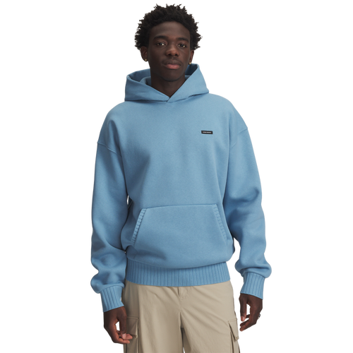 MENS - Under Armour Icon Heavy Rib Hoodie - Blue Smoke/White