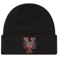 New Era Mets Knit Chrome Cap - New Era Orange/Black