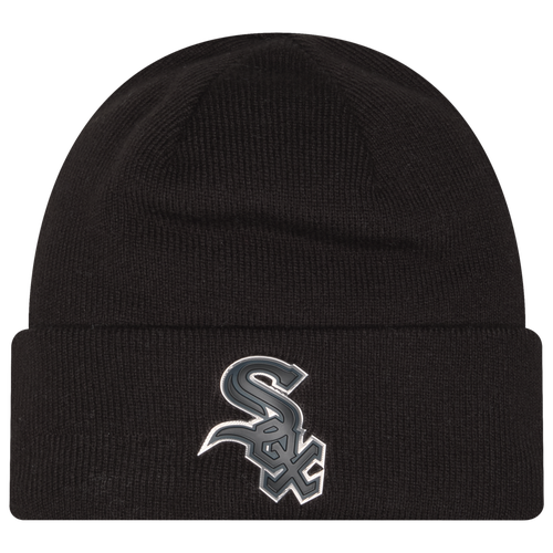 MENS - New Era White Sox Knit Chrome Cap - White/Black