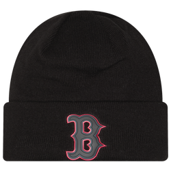 Men's - New Era Red Sox Knit Chrome Cap - Black/Red