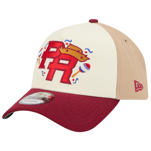 MENS - New Era Puerto Rico WBC 940AF 34576 Cap - Khaki/Maroon Tan