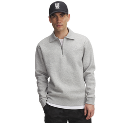 Men's - Under Armour Icon Fleece Collar 1/4 Zip - Mod Gray/White