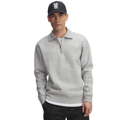 MENS - Under Armour Icon Fleece Collar 1/4 Zip - Mod Gray/White