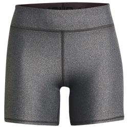 Women's - Under Armour Heatgear Armour 5" Middy Shorts - Charcoal Lt Heather/Anthracite/Metallic Silver