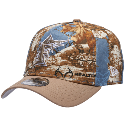 New Era Womens Miami Marlins Marlins 940 A-Frame RealTree Cap - Adult - Tan / Realtree Camo