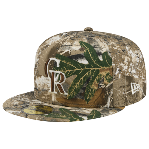 New Era Mens Braves 59FIFTY Cap - Olive