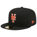 New Era Mets 59FIFTY Cap - New Era Black/Orange
