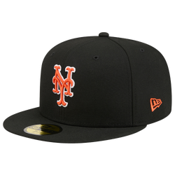 Men's - New Era Mets 59FIFTY Cap - Black/Orange