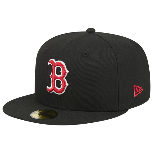 New Era Mens Color Basic 5950 Bosred Cap - Black