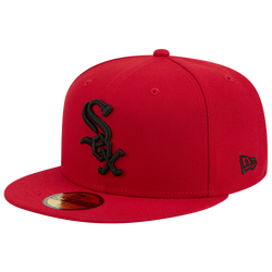 Men's - New Era White Sox 59FIFTY Cap - Black/Scarlet