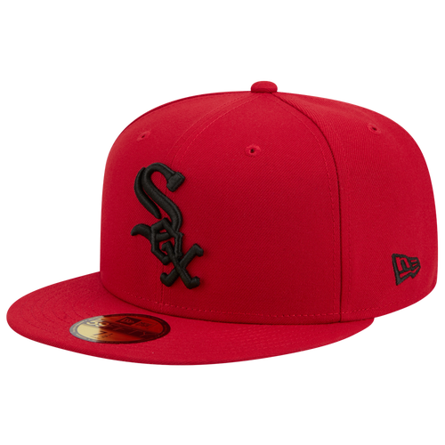 New Era White Sox 59FIFTY Cap - New Era Black/Scarlet