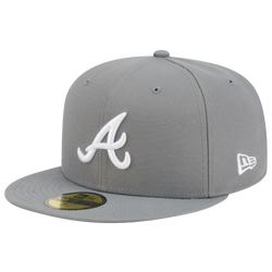 Men's - New Era Braves 59FIFTY Cap - White/Steel Grey