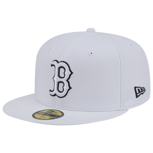 New Era Mens Color Basic 5950 Bosred Cap - White