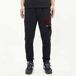 Men's - Pro Standard Bulls Stacked Logo Hoodie - Black/Black