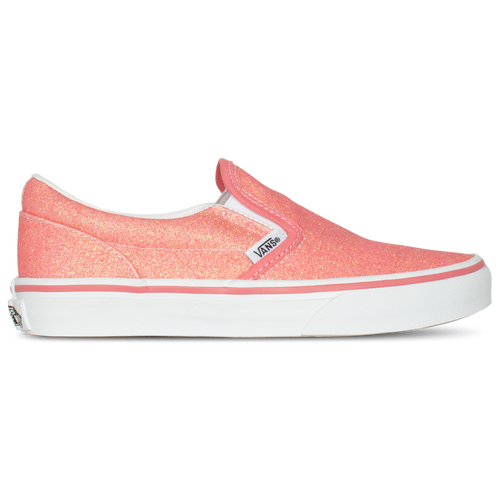 Vans Girls Classic Slip On Glitter Girls Toddler Running Shoes Pink White Size 08.0