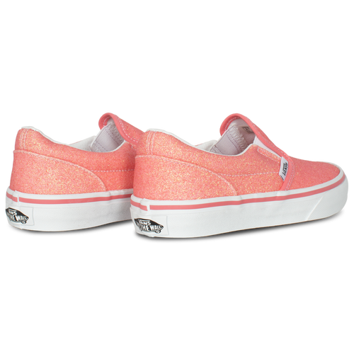 Vans Girls Classic Slip On Glitter Girls Toddler Running Shoes Pink White Size 08.0