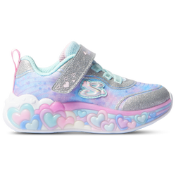 Girls' Toddler - Skechers Eternal Heart Lights  - Blue/Purple/Silver