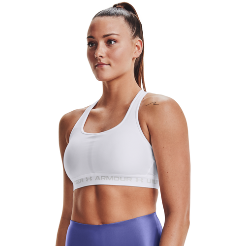 

Under Armour Womens Under Armour Mid Crossback Bra - Womens Halo Gray/White Size S