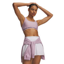Women's - Under Armour Mid Crossback Bra - Pink/Purple