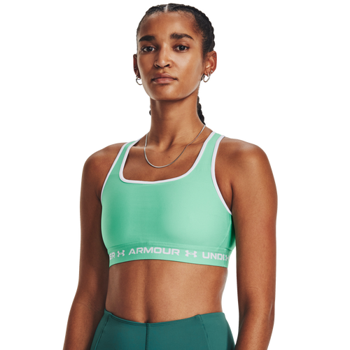 

Under Armour Womens Under Armour Mid Crossback Bra - Womens Green Breeze/White Size M