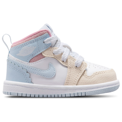 Girls' Toddler - Jordan 1 Mid SE Fem  - Half Blue/Pale Ivory/White