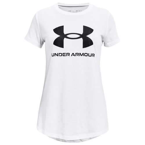 

Girls Under Armour Under Armour Sportstyle Logo T-Shirt - Girls' Grade School Black/White Size M