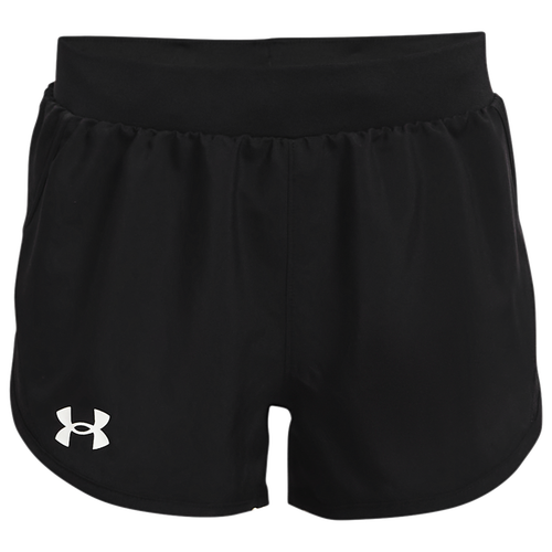 

Under Armour Girls Under Armour Fly By Shorts - Girls' Grade School Black/White Size L