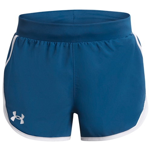 

Girls Under Armour Under Armour Fly By Shorts - Girls' Grade School White/Varsity Blue Size L