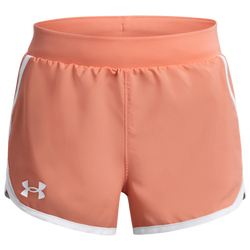 Girls' Grade School - Under Armour Fly By Shorts - White/Bubble Peach