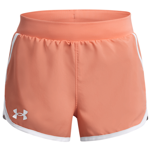 

Girls Under Armour Under Armour Fly By Shorts - Girls' Grade School White/Bubble Peach Size M