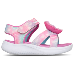 Girls' Toddler - Skechers Lighted Butterfly Sandals - Pink/Silver