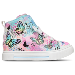 Girls' Toddler - Skechers Butterfly Twist Off Lace High Top Sneaker - White/Multi