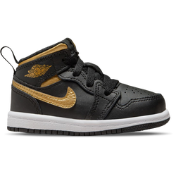 Boys' Toddler - Jordan AJ 1 Mid  - Black/Gold/White