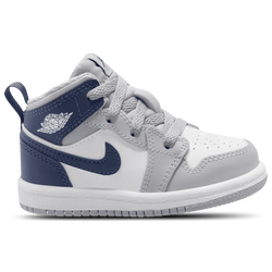 Boys' Toddler - Jordan AJ 1 Mid  - Navy/Grey/White