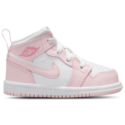 Boys' Toddler - Jordan AJ 1 Mid  - White/Pink Foam/Fired Red