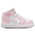 Jordan AJ 1 à mi-cheville - Garçons, bambin Blanc/Mousse rose/Rouge feu