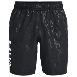 Men's - Under Armour Woven Emboss Shorts - Black/White