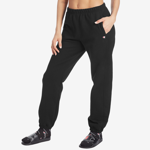 

Champion Womens Champion Reverse Weave Boyfriend Fleece Pants - Womens Black/Black Size S