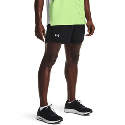 Men's - Under Armour 5" Launch Stretch Woven Run Shorts - Black/Black/Reflective