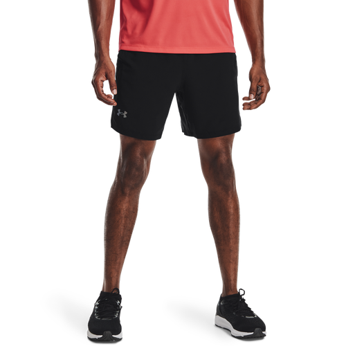 

Under Armour Mens Under Armour 7" Launch Stretch Woven Run Shorts - Mens Black/Black/Reflective Size M