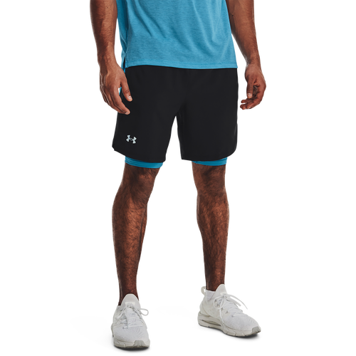 

Under Armour Mens Under Armour 7Launch Stretch Woven 2in1 Run Short - Mens Black/Blue Size M