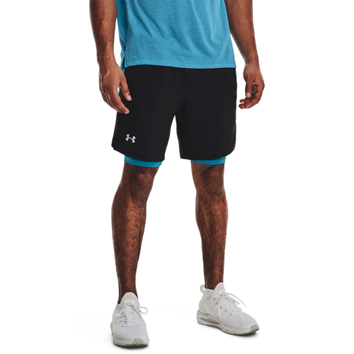 

Under Armour Mens Under Armour 7Launch Stretch Woven 2in1 Run Short - Mens Black/Blue Size XL